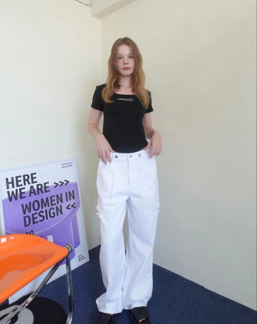 【即購入可◎】unsually damage wide denim