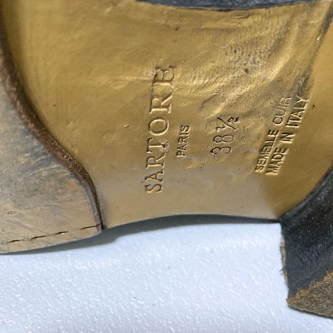 SARTORE ジョッキーブーツ ロングブーツ 本革 38.5 ブラック 黒