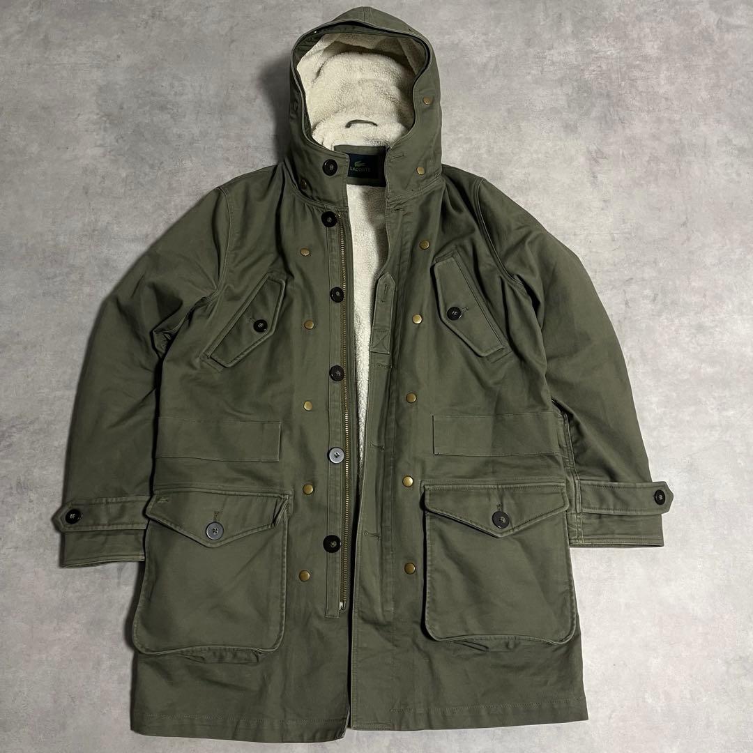 LACOSTE モッズコート 【3way】ボア ミリタリー　カーキ　ナイロン　緑