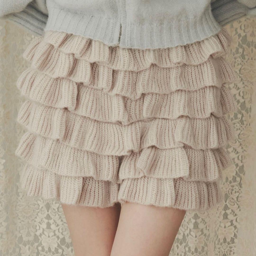 merry jenny　モヘヤライクティアードショートパンツ