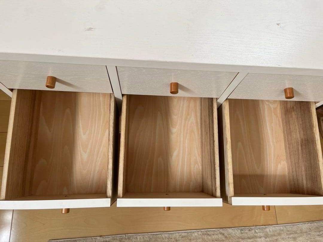 モモナチュラル　３段チェスト　子供部屋　引き出し収納