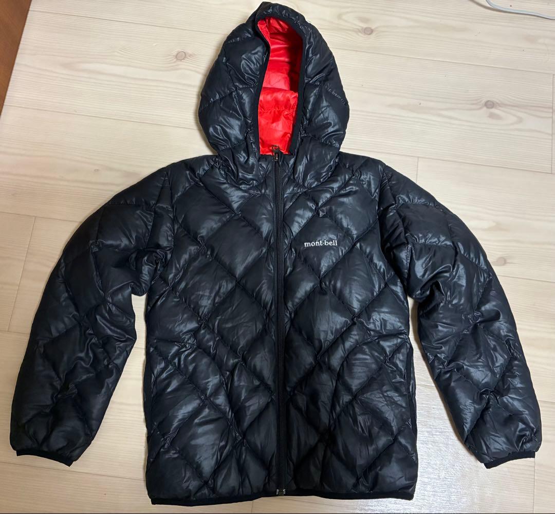 mont-bell ダウンジャケット　キルティング　リバーシブル黒/赤