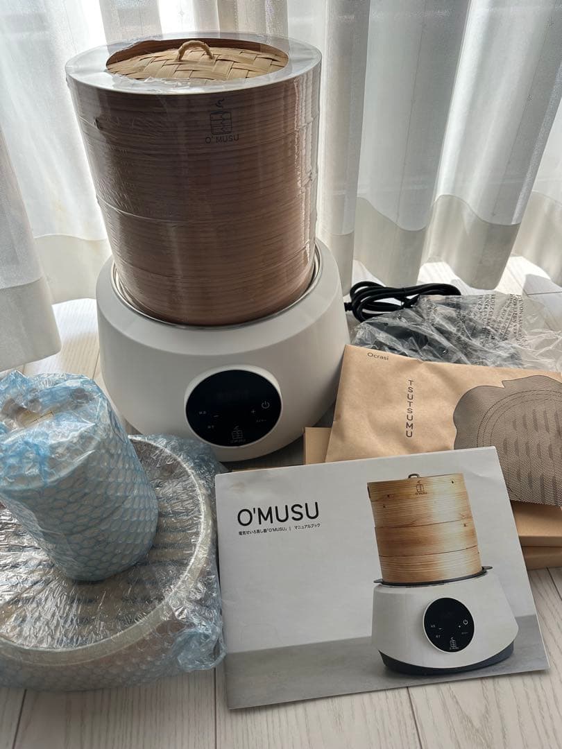 未使用 O'MUSU オムス Ocrasi せいろ電気蒸し器 白