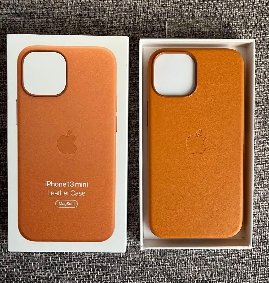 【純正】アップル iPhone13miniレザーケース ゴールデンブラウン