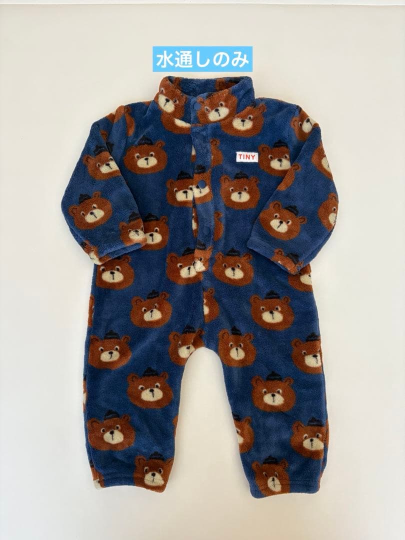 未使用⭐️tinycottons くま柄 フリース ロンパース 12M