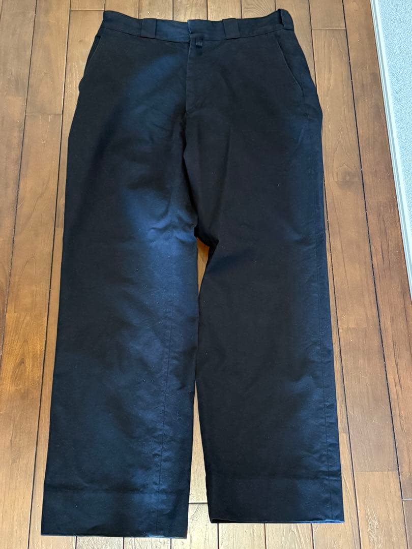 【25SS】COMOLI ポストツイル ワークパンツ ブラック サイズ2