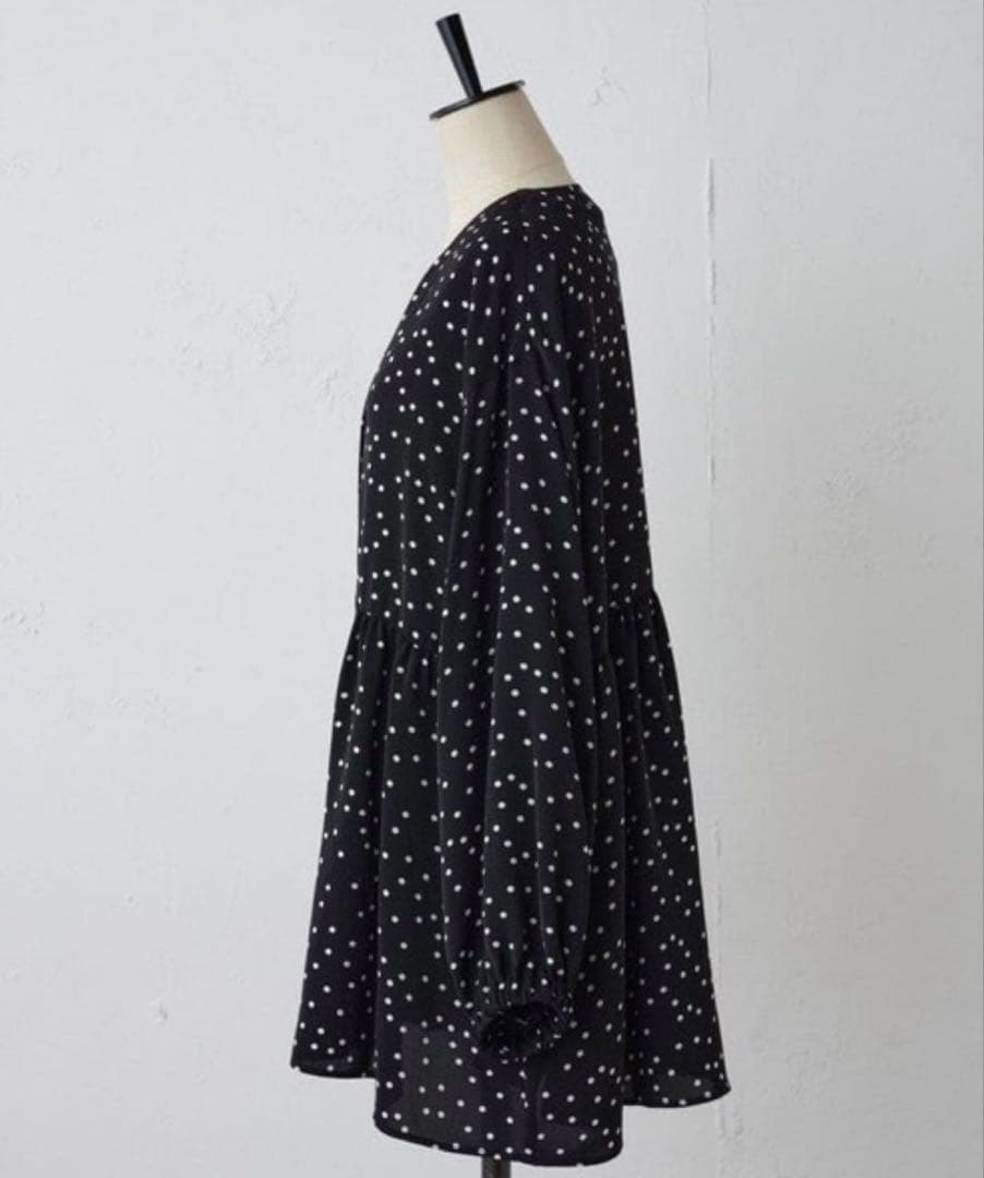 ※一時停止前お値下げ 美品 ビアズリー 人気 ドットブラウス チュニック シャツ