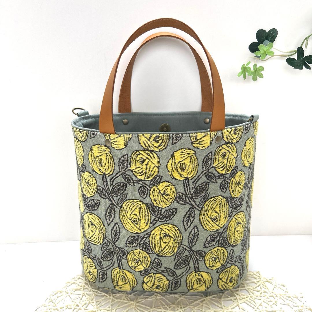 ミナペルホネン楕円底トートバッグ　ハンドメイド