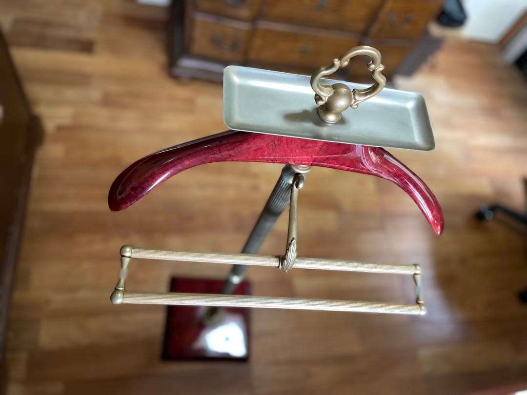 イタリア製 バーガンディ色ハンガースタンド