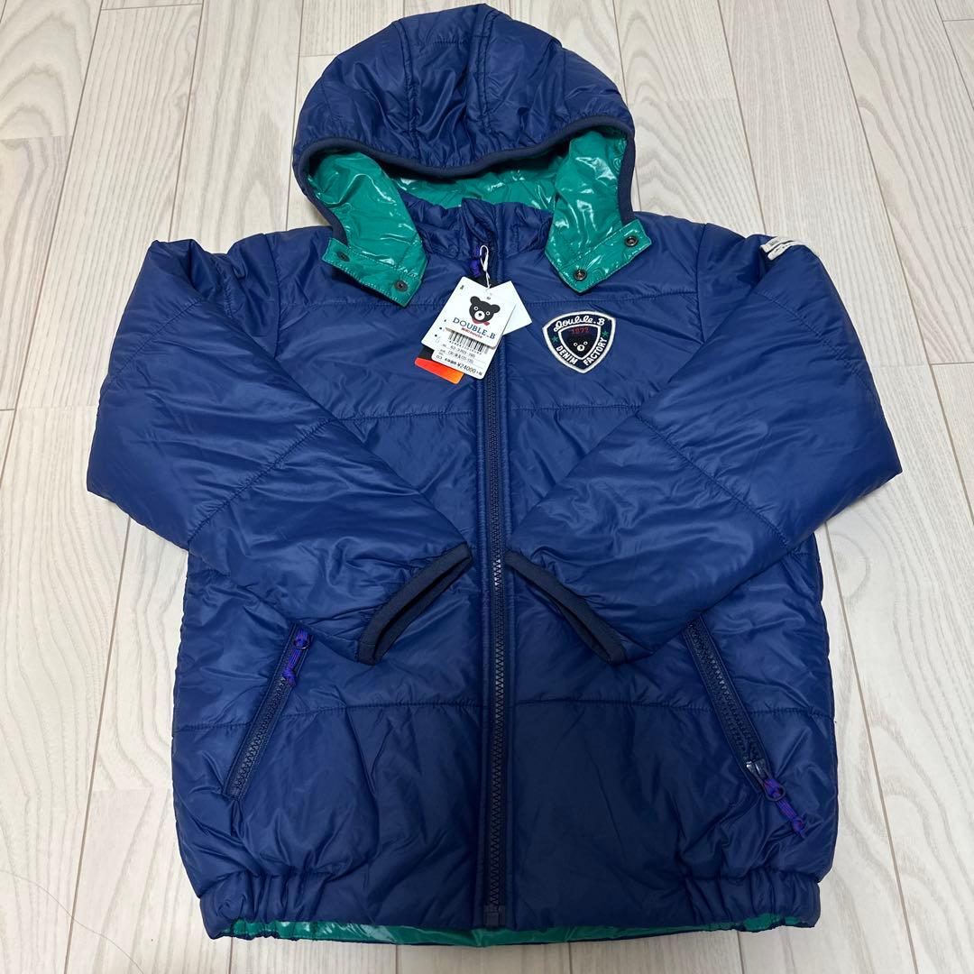 【新品未使用】ミキハウス　DOUBLE.B ダウンコート 130cm ネイビー