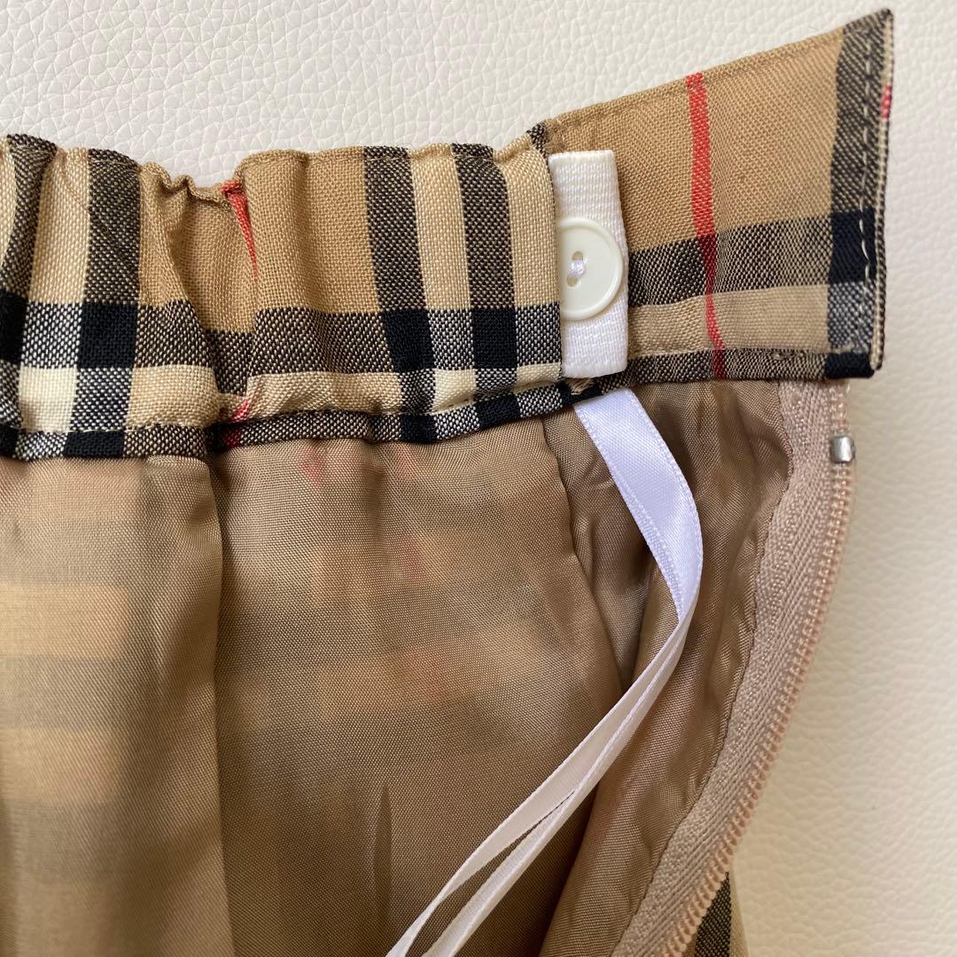 【美品】バーバリー　ミニスカート　ノバチェック柄　プリーツ　ウエストゴム　S