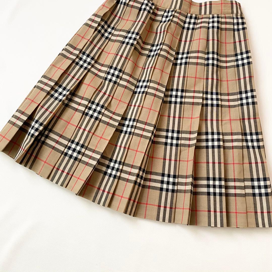 【美品】バーバリー　ミニスカート　ノバチェック柄　プリーツ　ウエストゴム　S