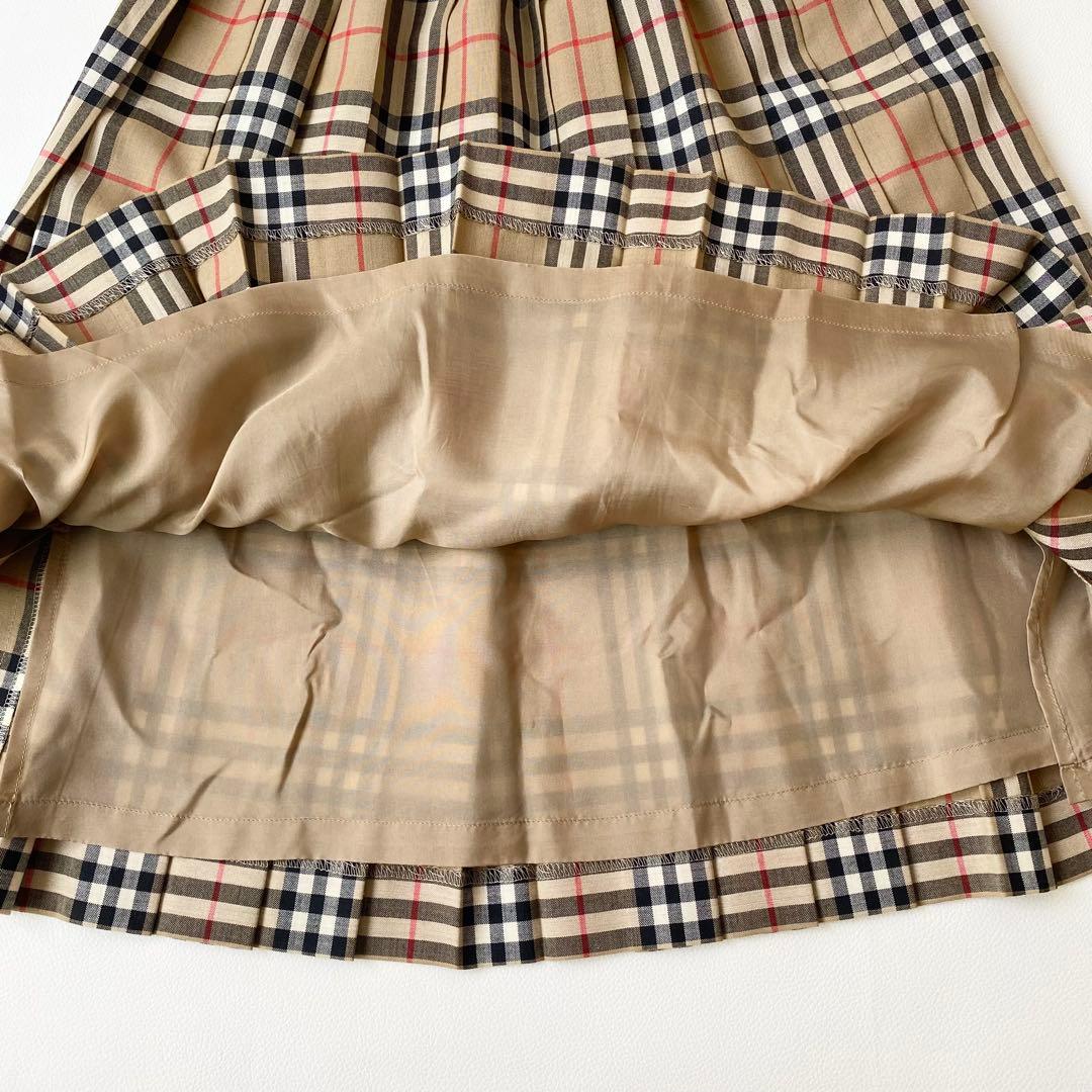 【美品】バーバリー　ミニスカート　ノバチェック柄　プリーツ　ウエストゴム　S