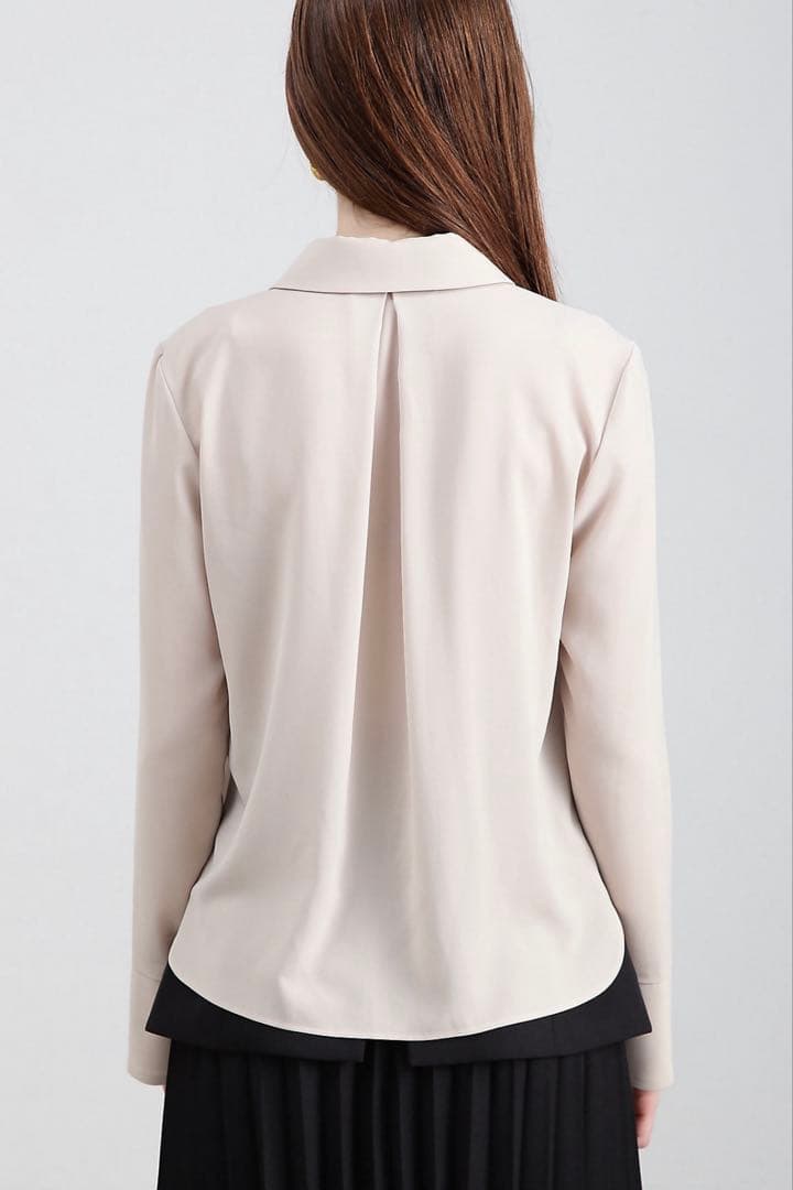 ピンキーアンドダイアン◆ボタンダウンボウタイシャツ ベージュ 38