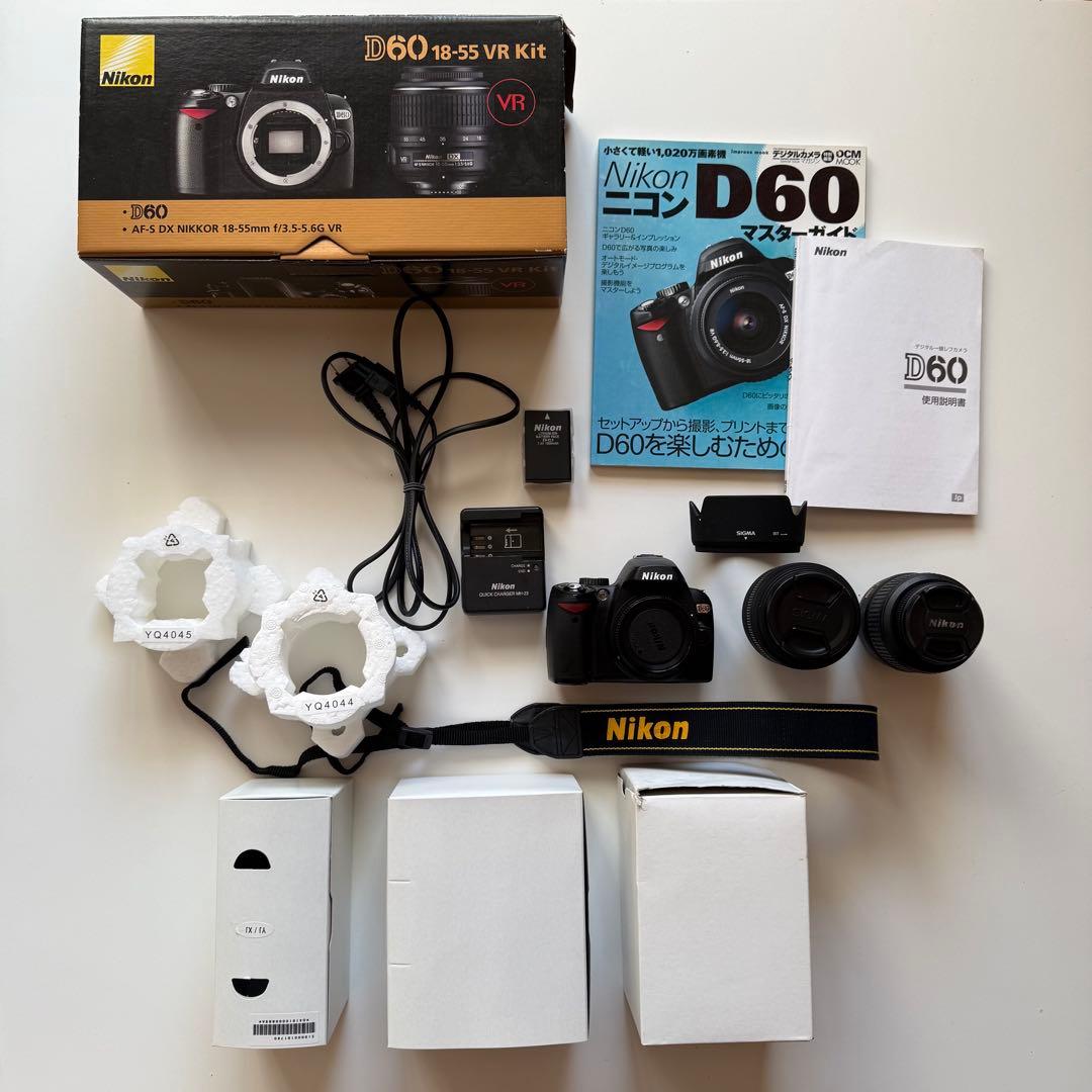 NikonD60 デジタル一眼レフカメラ キット シグマ 単焦点レンズ付き