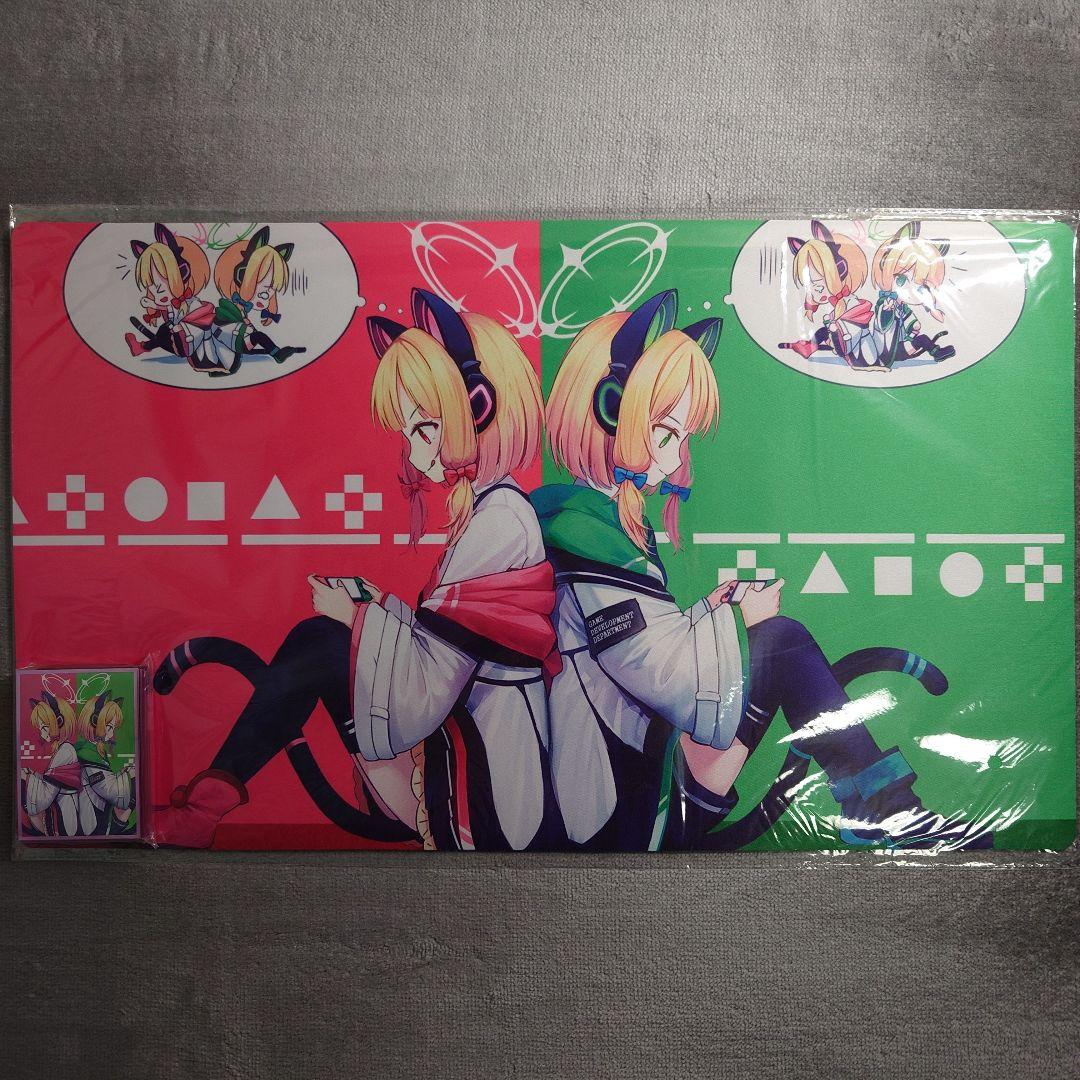 α2 ブルアカ ゲーム&ヘッドフォン 才羽モモイ&ミドリ スリーブ&プレイマット