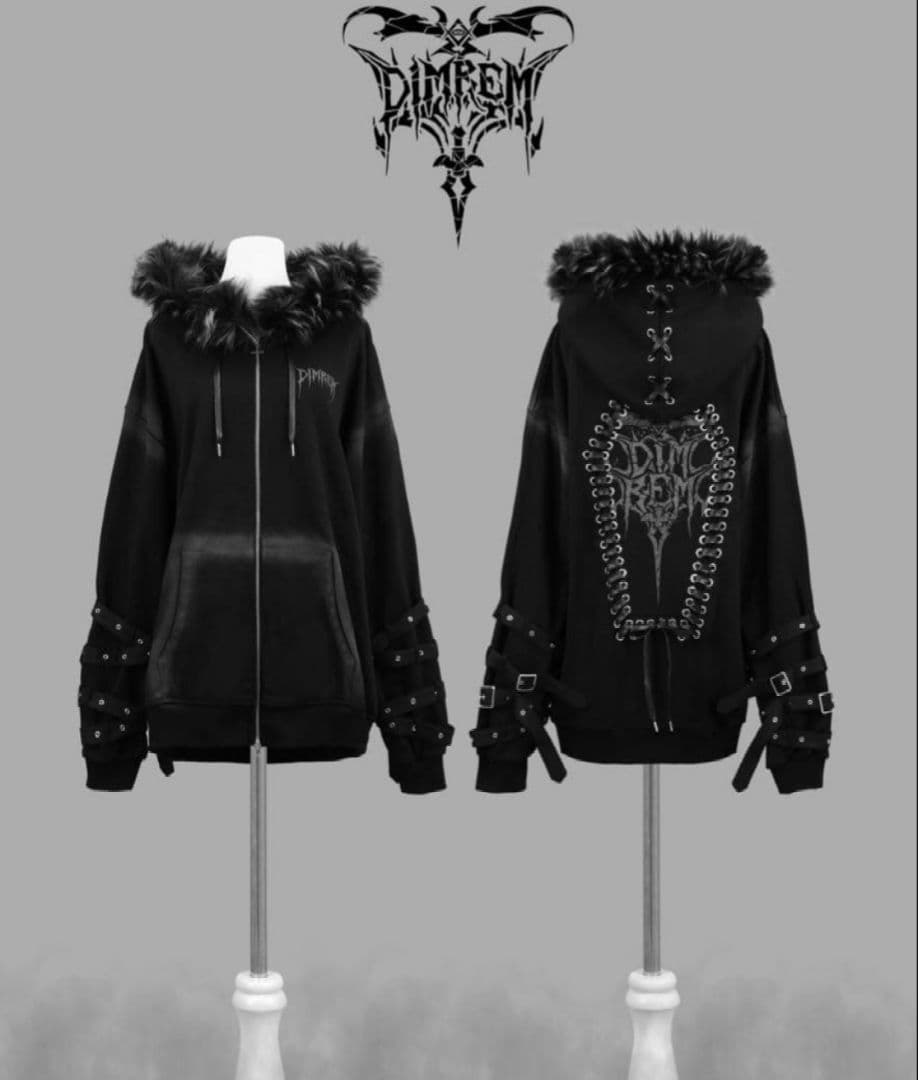 DimMoire REFLEM 超ハトメファーフードパーカー 黒 新品未使用