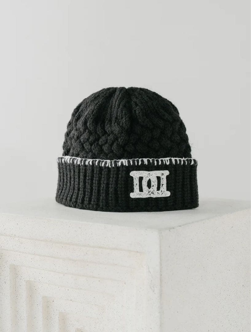 DDロゴバスケットニットビーニー　黒