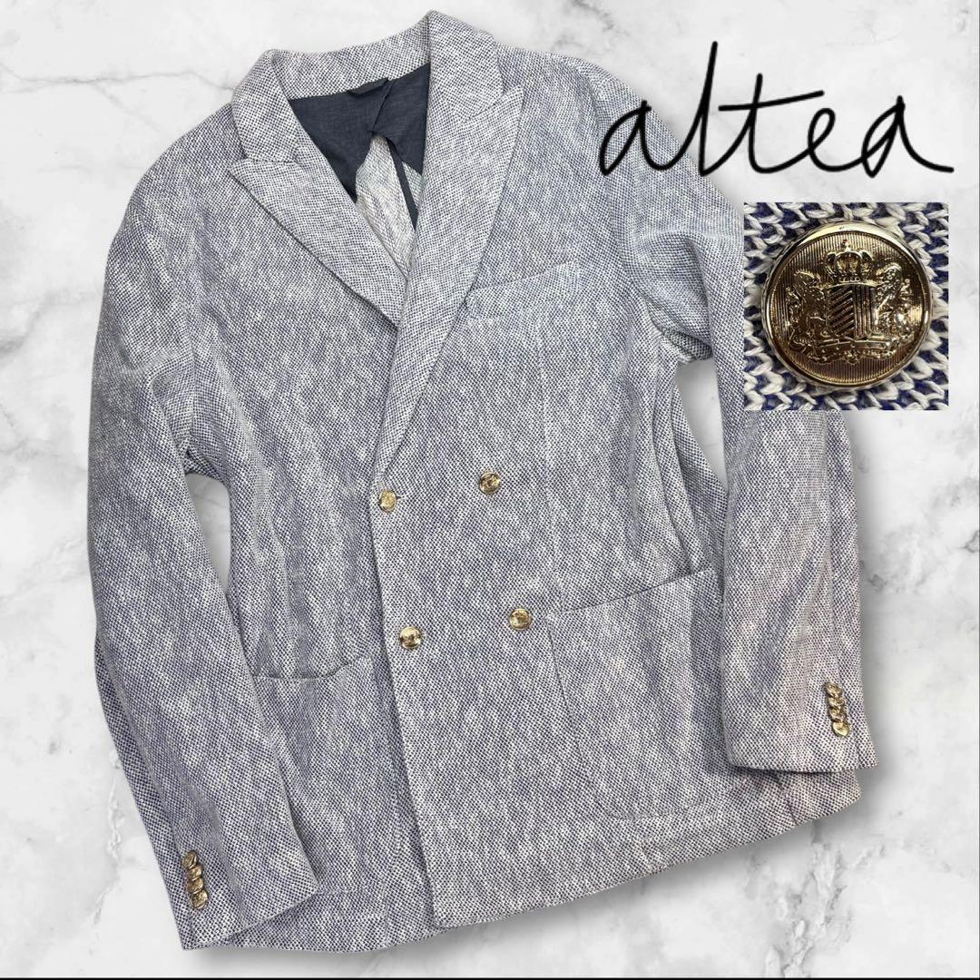 定価約8万 極美品 altea 金釦 4Bダブルプレストテーラードジャケット52