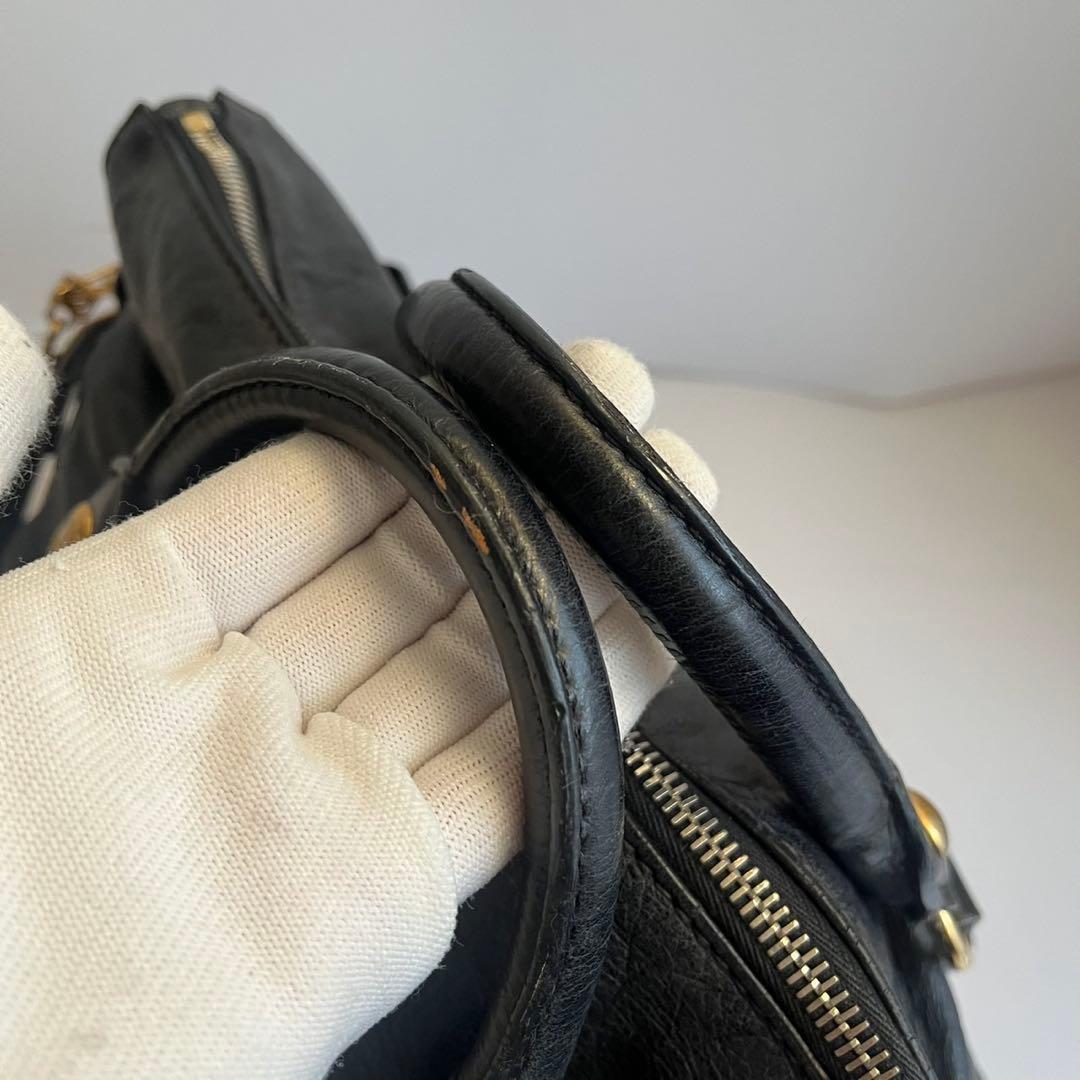 MIUMIU ミュウミュウ　ハンドバッグ　レザー　ブラック　黒