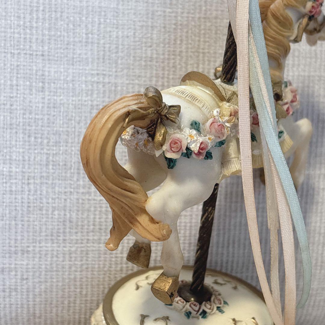 【最終値下げ】アンティーク風 白馬 メリーゴーランド オルゴール