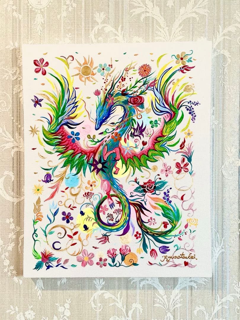 幻の花龍⑤ アクリル画 開運絵画 龍神 龍ノツカイ