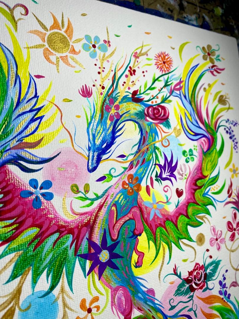 幻の花龍⑤ アクリル画 開運絵画 龍神 龍ノツカイ