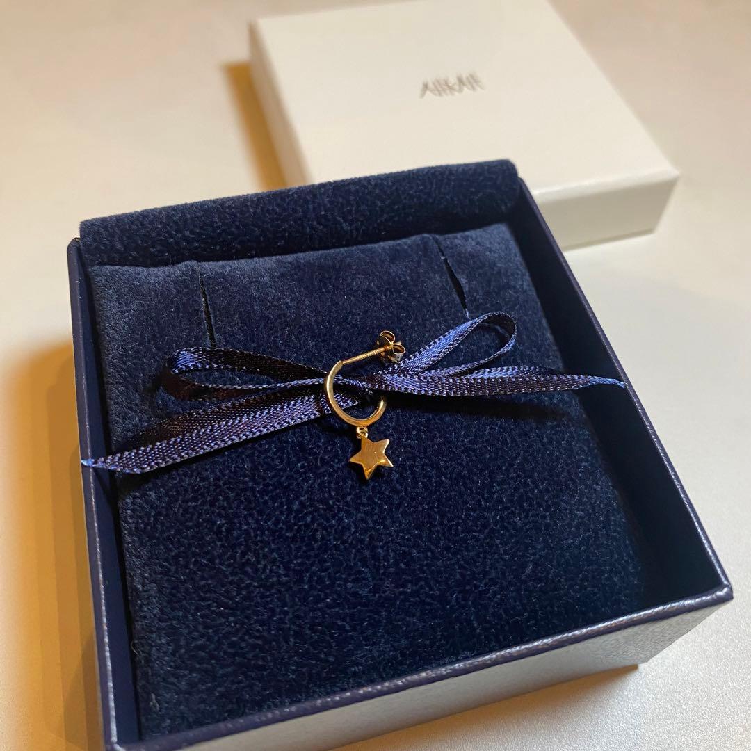 ahkah プルミエトワール プレーン 星 ピアス 片耳