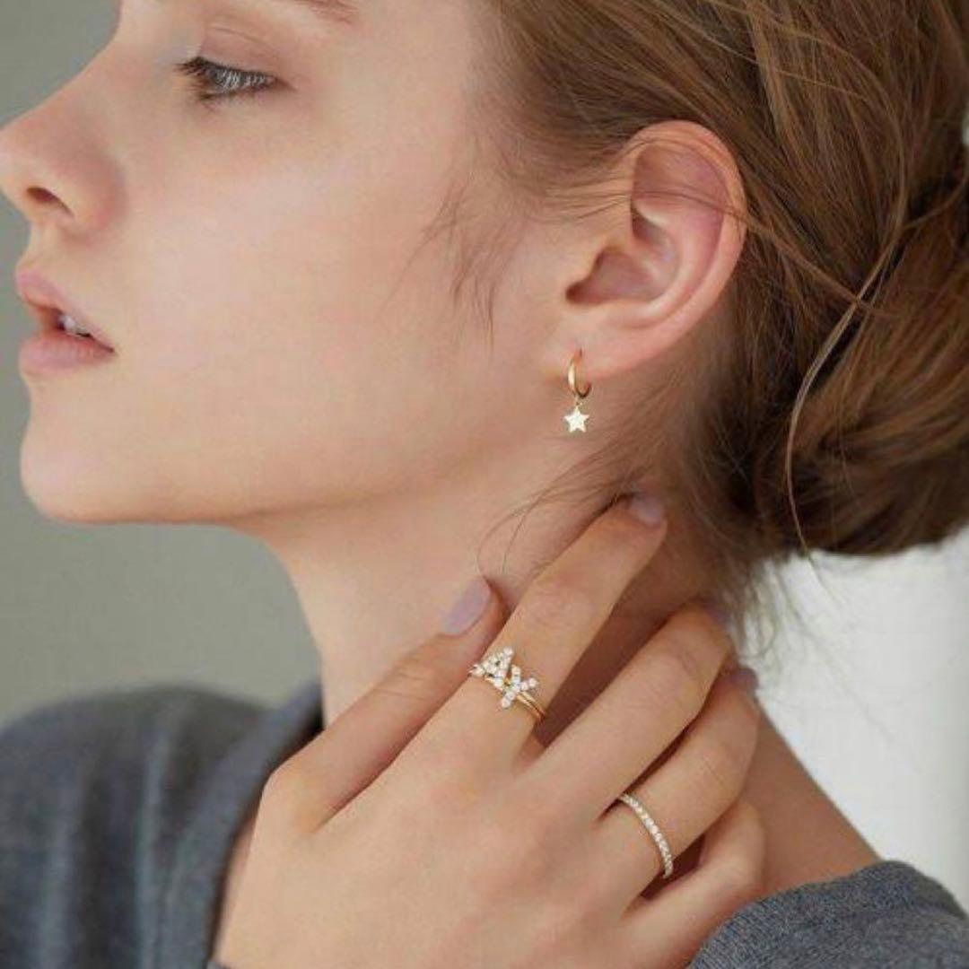 ahkah プルミエトワール プレーン 星 ピアス 片耳