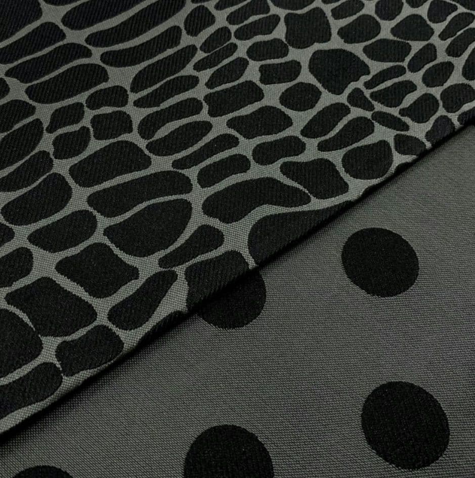 【最終価格】雅星本店◆半幅帯　クロコドット　スチール◆未使用