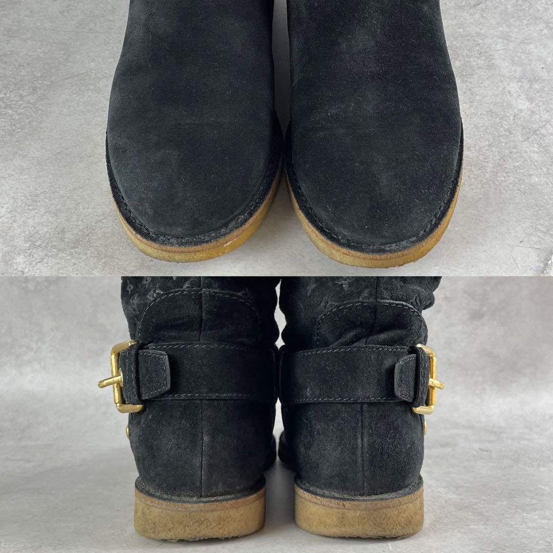 美品 ルイヴィトン モノグラム ムートン スエード 2Wayロングブーツ 35