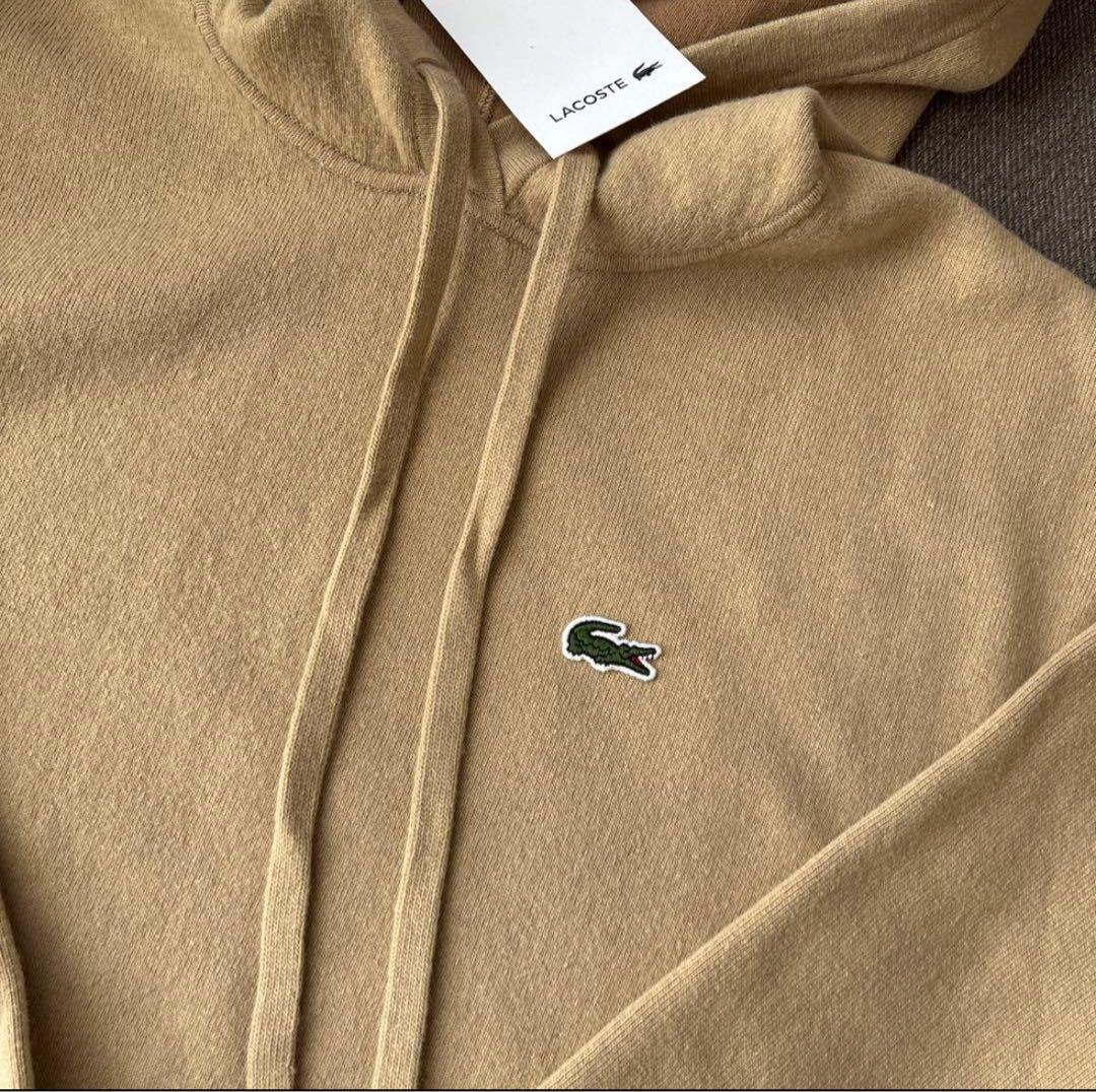 最終価格 LACOSTE ベージュ フード付きパーカー 36(M)