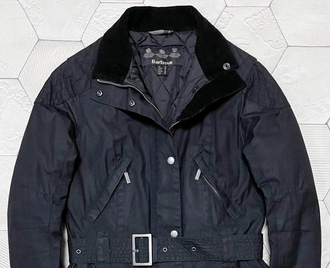 日本未発売 バブアー【BARBOUR】フード付きワックスコットンジャケット 黒L
