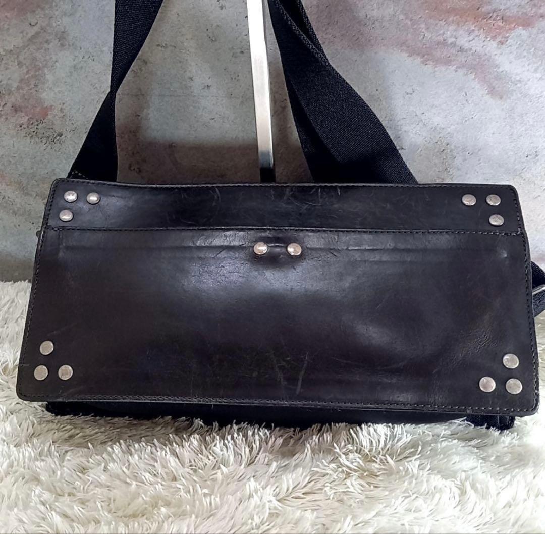 Jean Paul Gaultier ブラックレザーショルダーバッグ