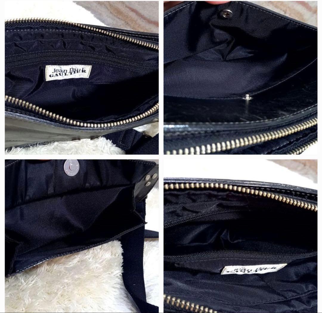 Jean Paul Gaultier ブラックレザーショルダーバッグ
