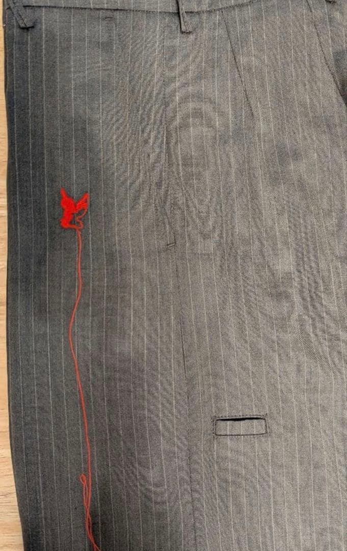 MASU グレー ストライプ スラックス 42