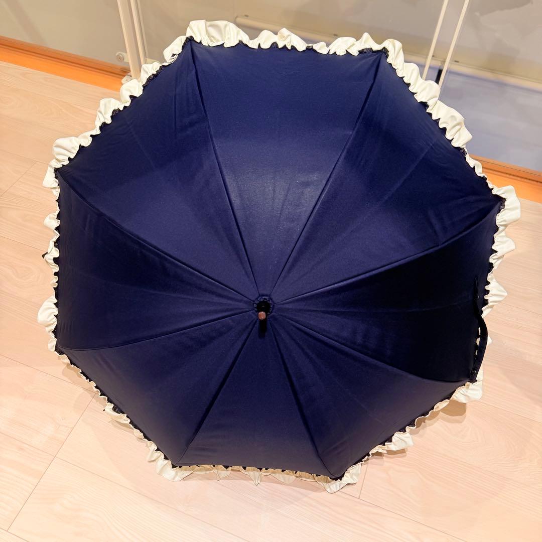 新品未使用 芦屋ロサブラン 日傘 フリル ミドル 55cm 完全遮光