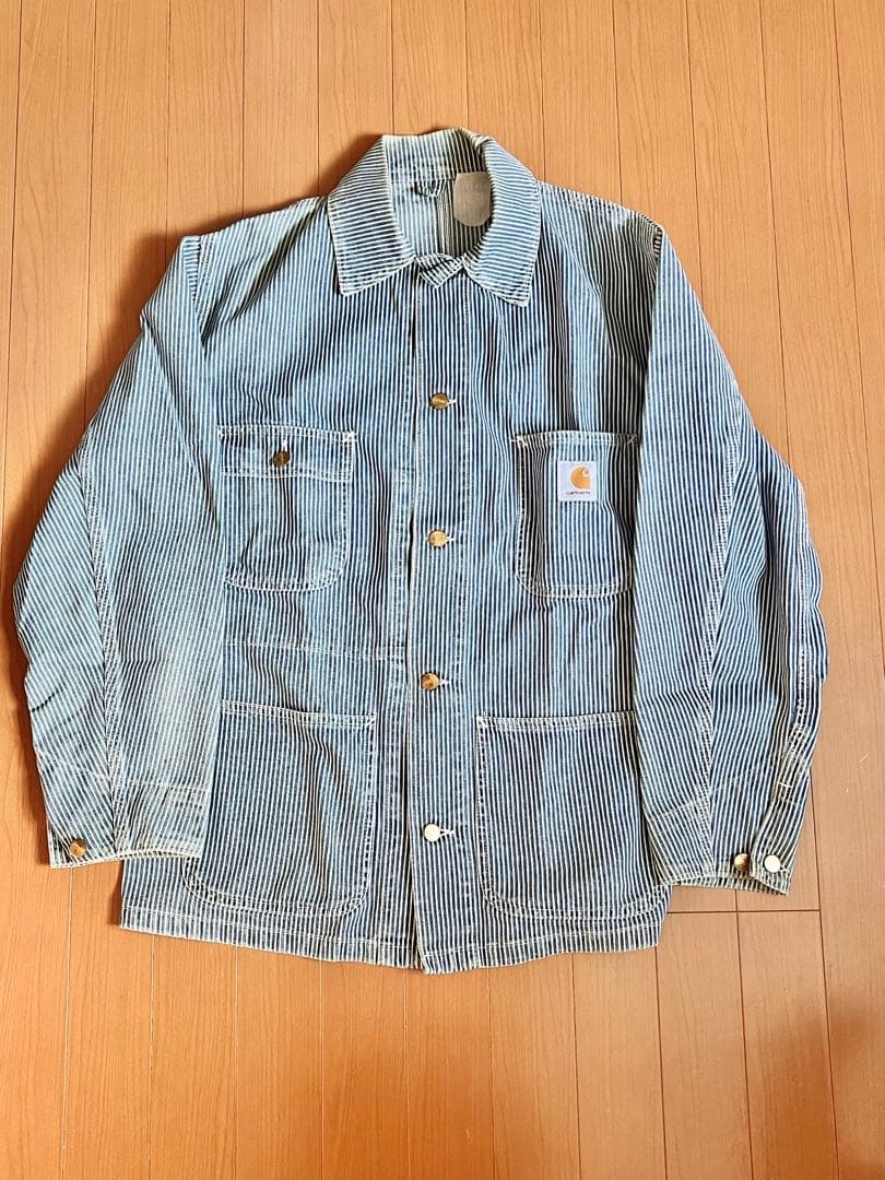 【*。様 80s〜90s Carhartt ストライプ カバーオール
