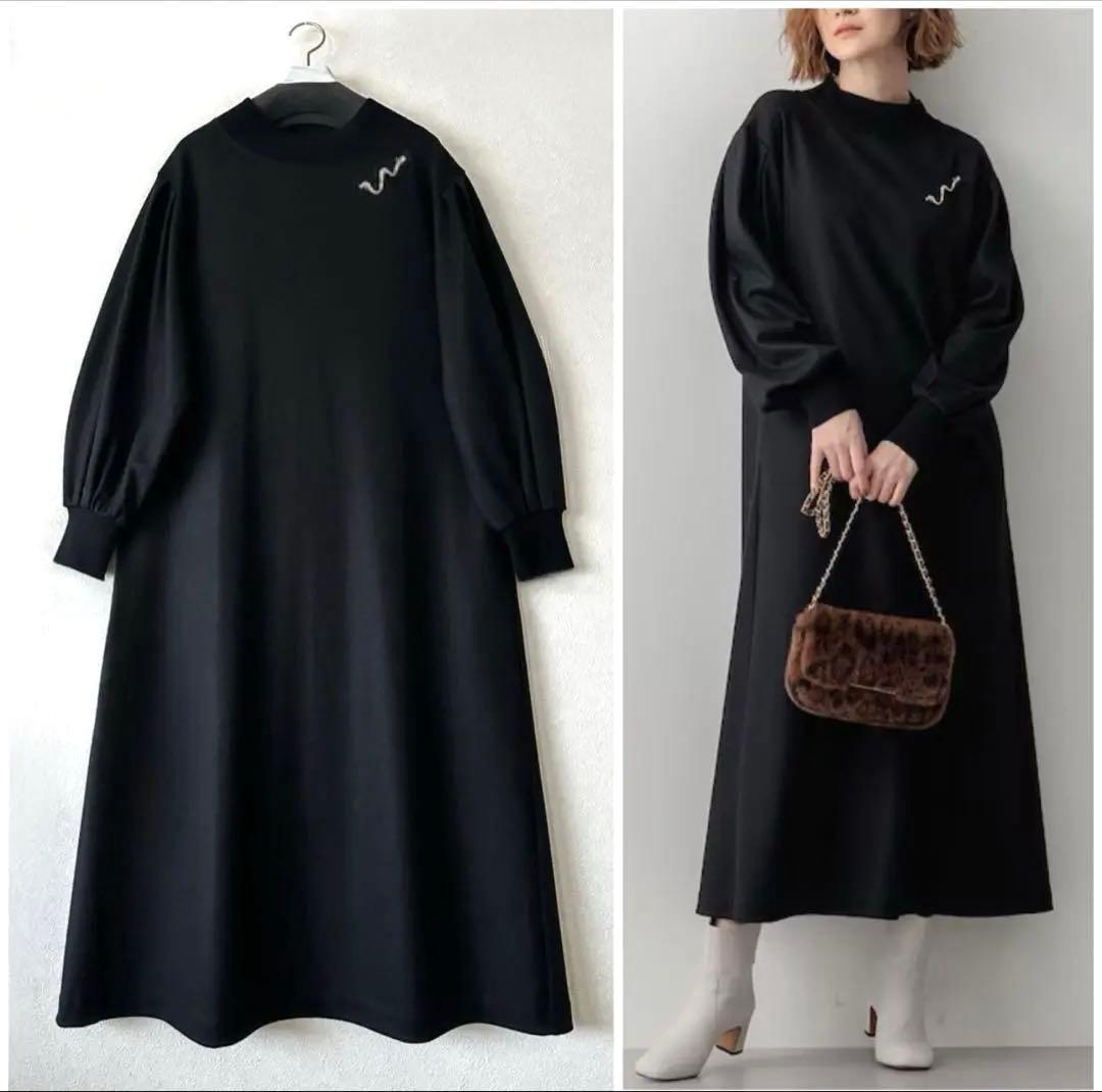 大きいサイズ46＊２３区 ウールミルド リブ フレアワンピース＊自由区ICB組曲