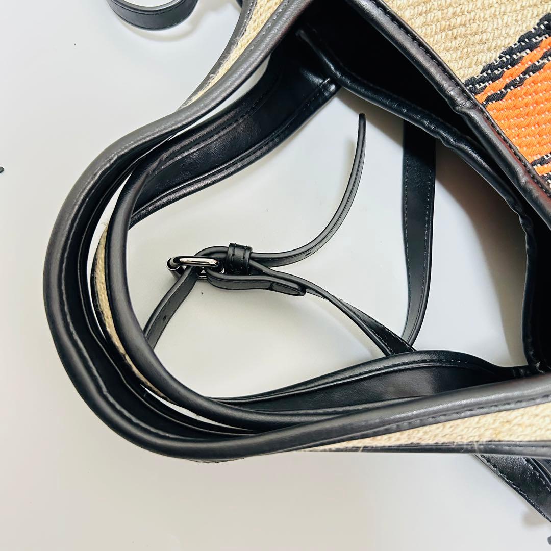 STELLAMcCARTNEY リネン×レザー2WAY ハンドバッグ ベージュ系