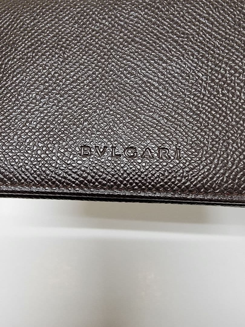 BVLGARI ダークブラウン レザー 名刺入れ