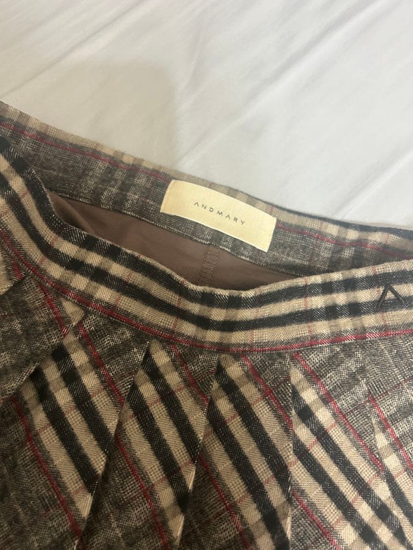 スカート ANDMARY Monica check pleats mini skirt