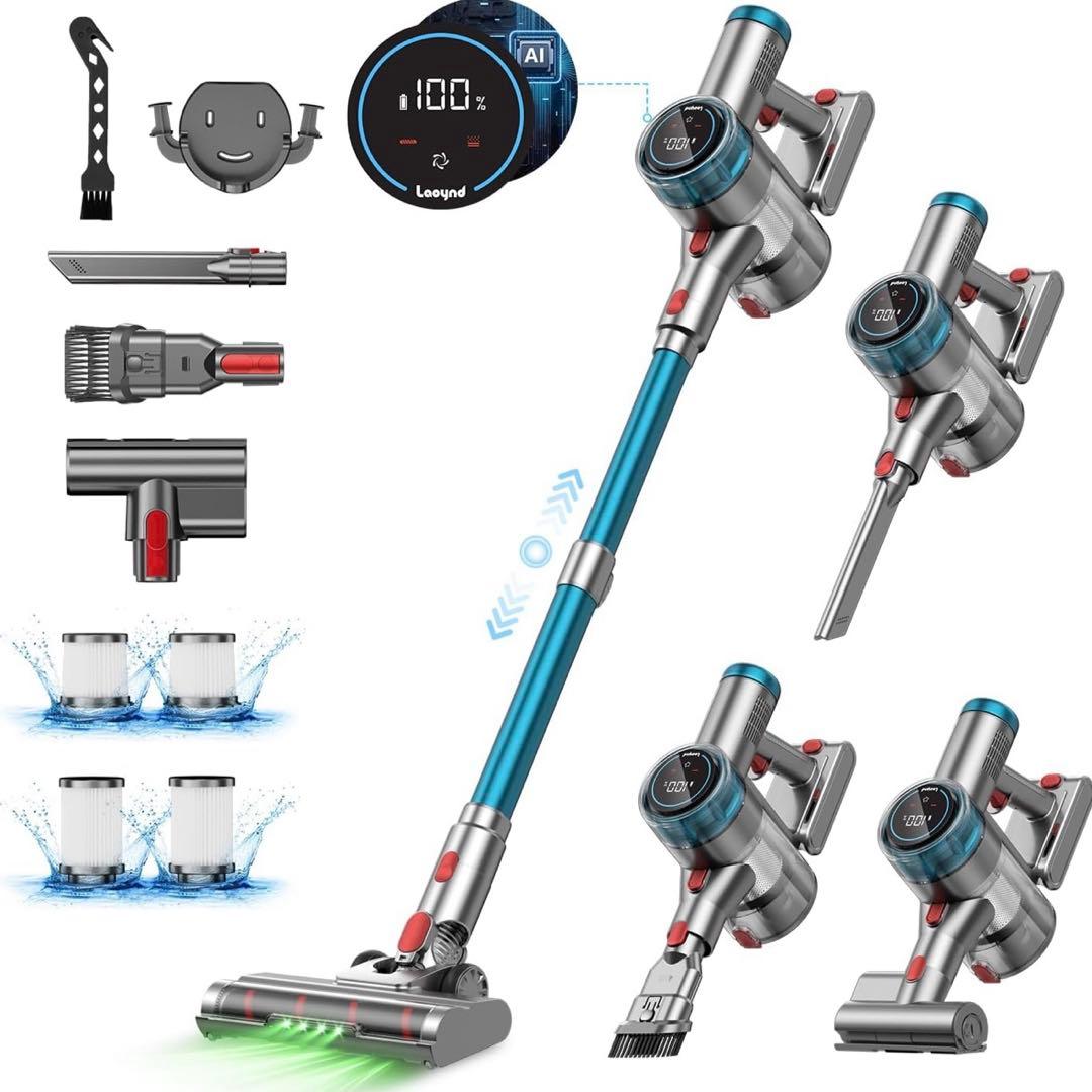 未使用⭐️掃除機 コードレス 強力吸引・自立式ブラシヘッド・ダニ除去ブラシ付き