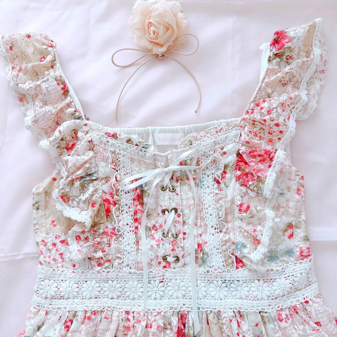 LIZLISA✨姫カジ 姫ギャル 平成 当時物 y2k レース 花柄 ワンピース