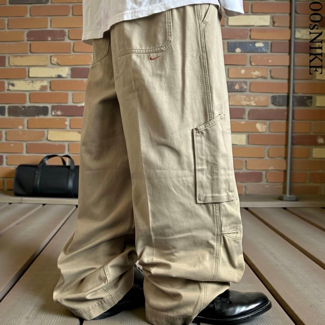 極太 NIKE XLサイズ ダブルニー バギーカーゴパンツ Y2K HIPHOP