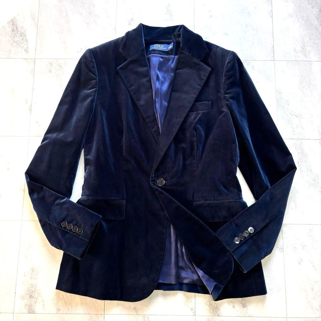 【極美品】ポロラルフローレン イタリア製 ベルベット テーラードジャケット 8