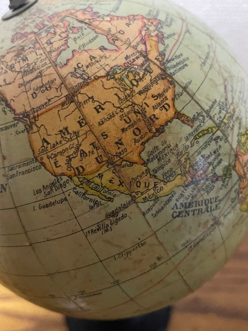 アンティーク地球儀フランス製1930〜40年代ヴィンテージ