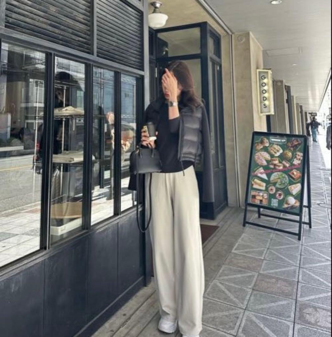 andar Light Beige Airywin 裏起毛マキシワイドレギンス