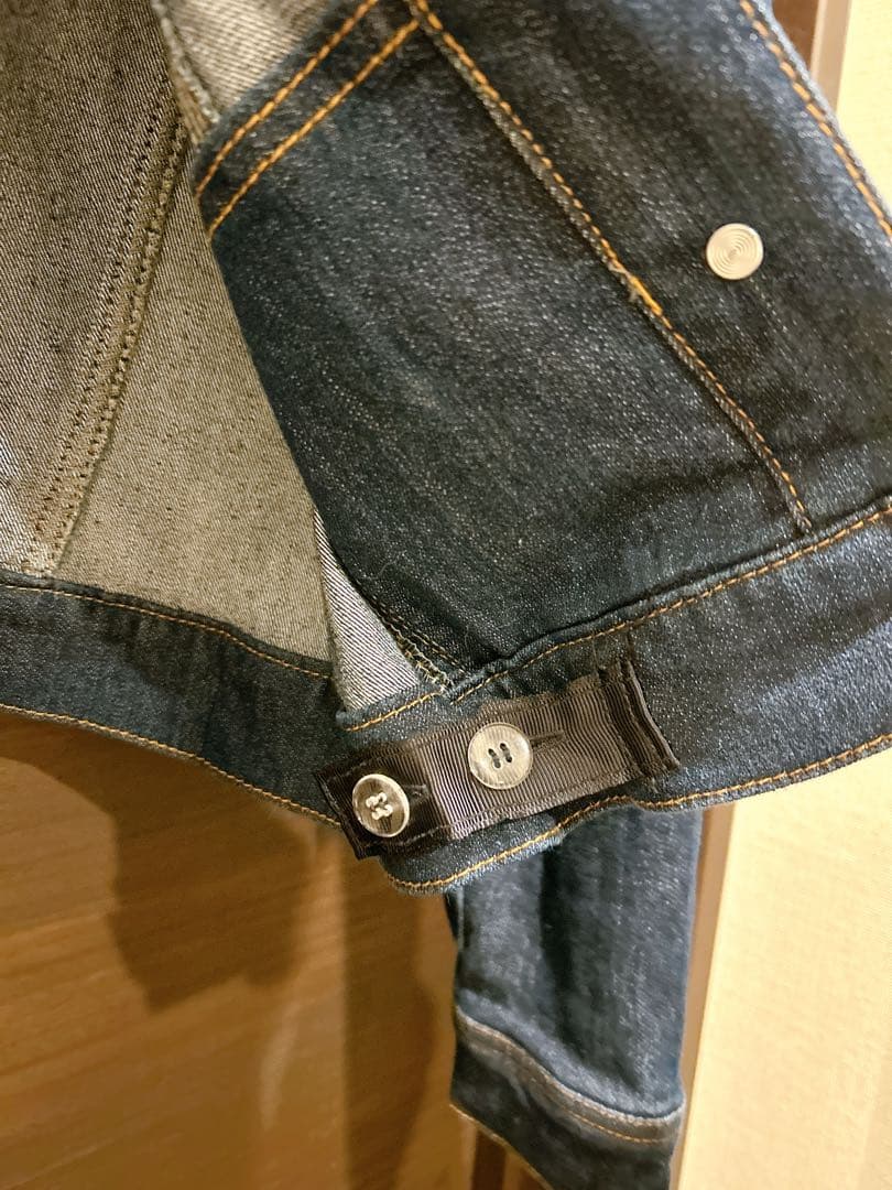 overEストレッチデニム ショートジャケット インディゴ 90 美品