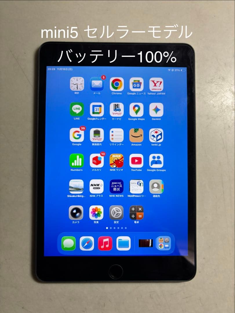 iPad mini5　Cellularモデル　64GB スペースグレイ